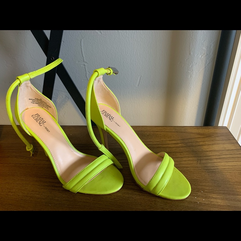 Prabal Gurung x Target neon strap heels pump